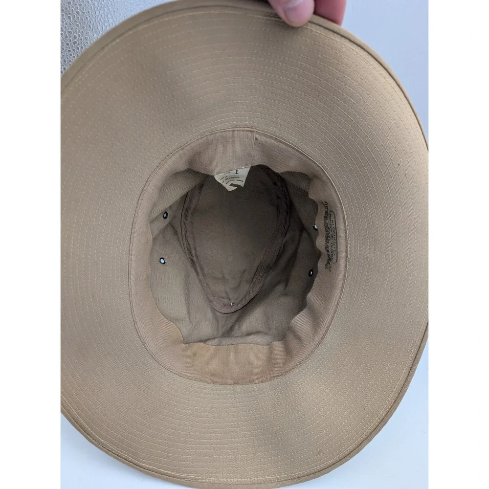 Banana Republic Safari Hat Tan Herringbone Wide Brim Mens Large Vintage Style